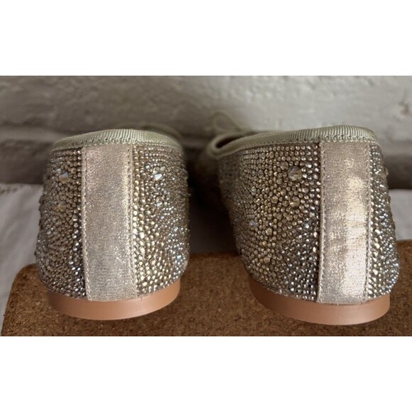 Steve Madden Blossoms Rhinestone Ballet Flats Women's Size 10 Gold Blossoms - Picture 7 of 10